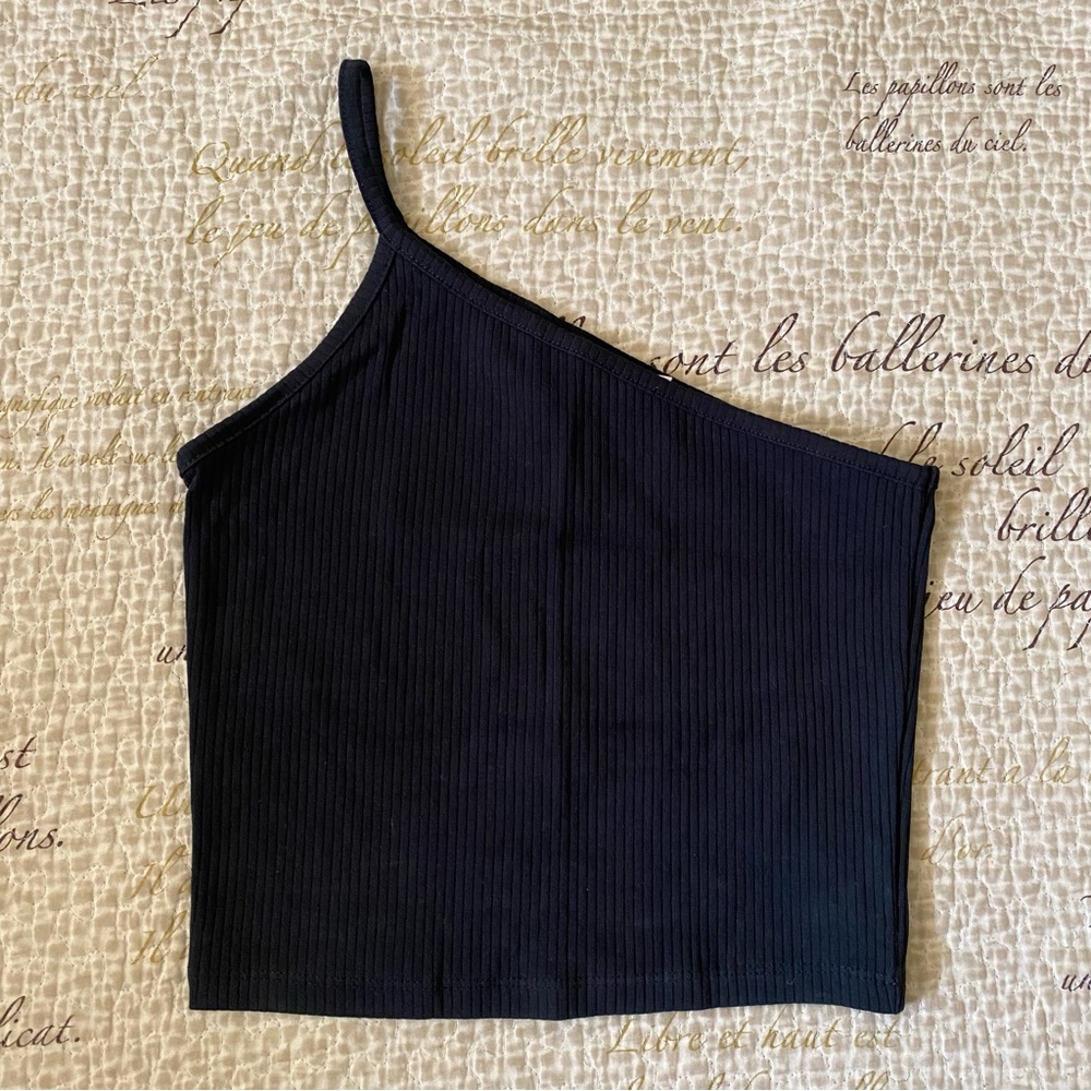 Madewell One-Shoulder Crop Tank in Sleekhold